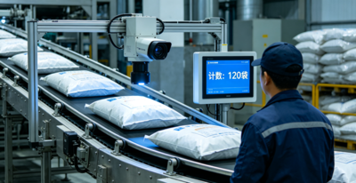 皮带输送机袋装产品AI视觉智能计数器
