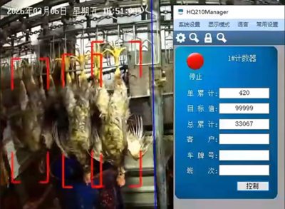 屠宰场生产线视觉AI深度学习算法智能计数器